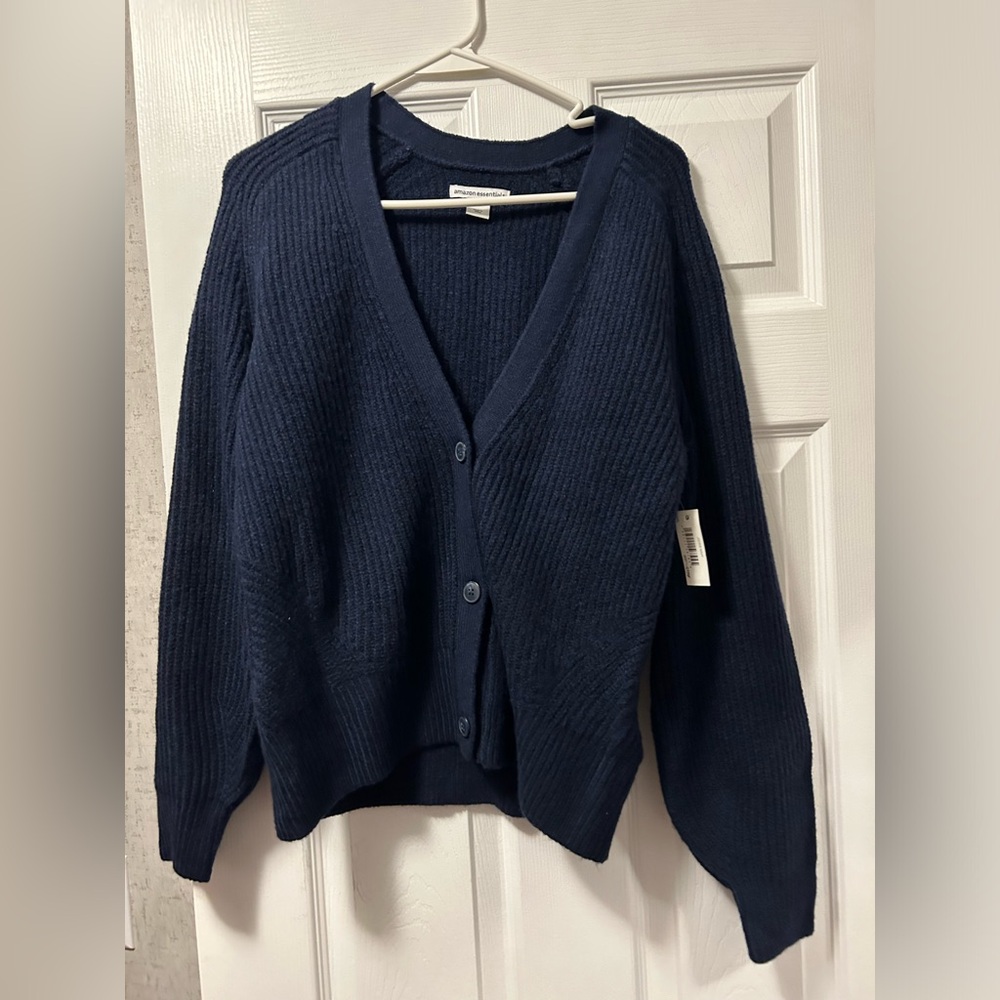 NEW XS Women's Soft Touch Ribbed Blouson Cardigan